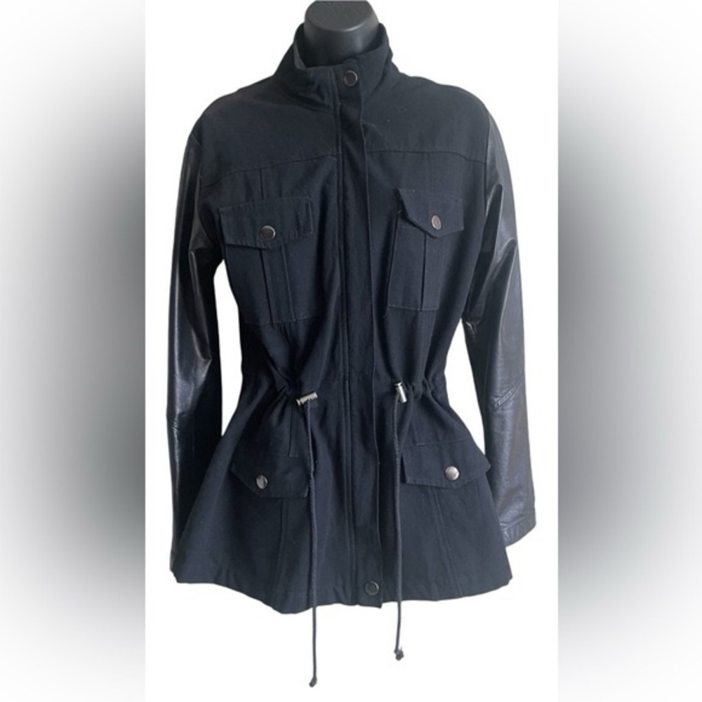 Rails Black Utility Jacket with Drawstring Waist